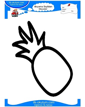 Çocuklar İçin Ananas Boyama Sayfaları 